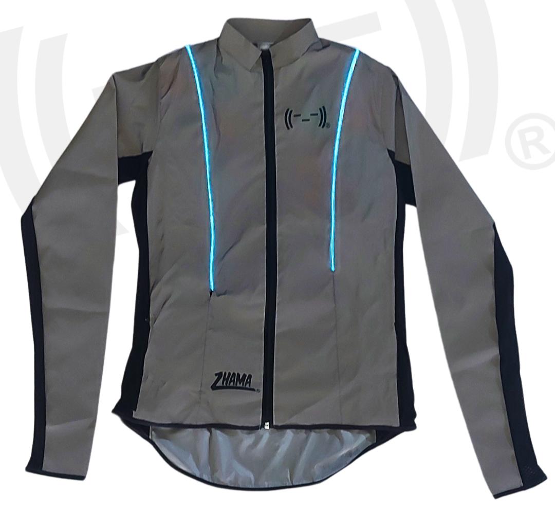 Chamarra 100% reflejante con luz