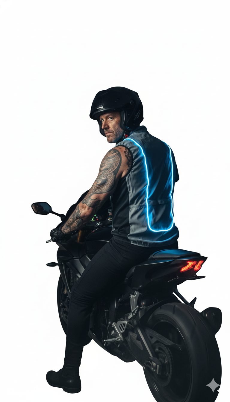 Chamarra 100% reflejante con luz