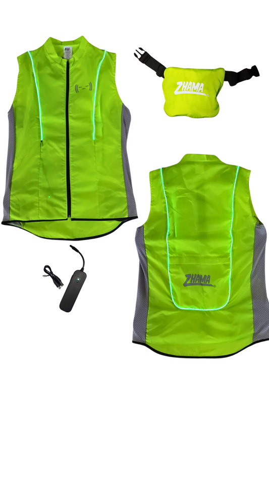 Chaleco Amarillo neón con luz electroluminiscente