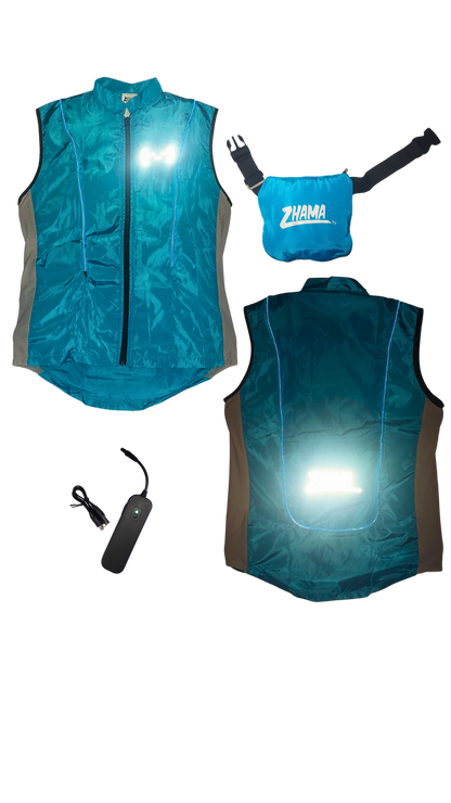 Chaleco Azul turquesa con luz electroluminiscente