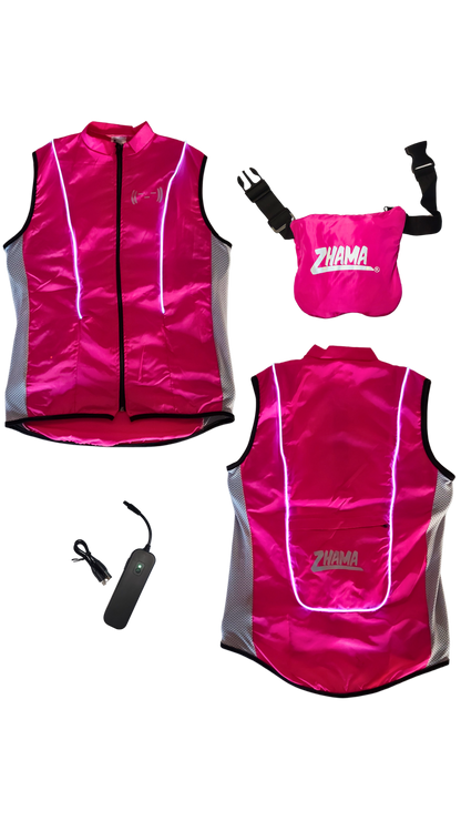 Chaleco Rosa neón con luz electroluminiscente