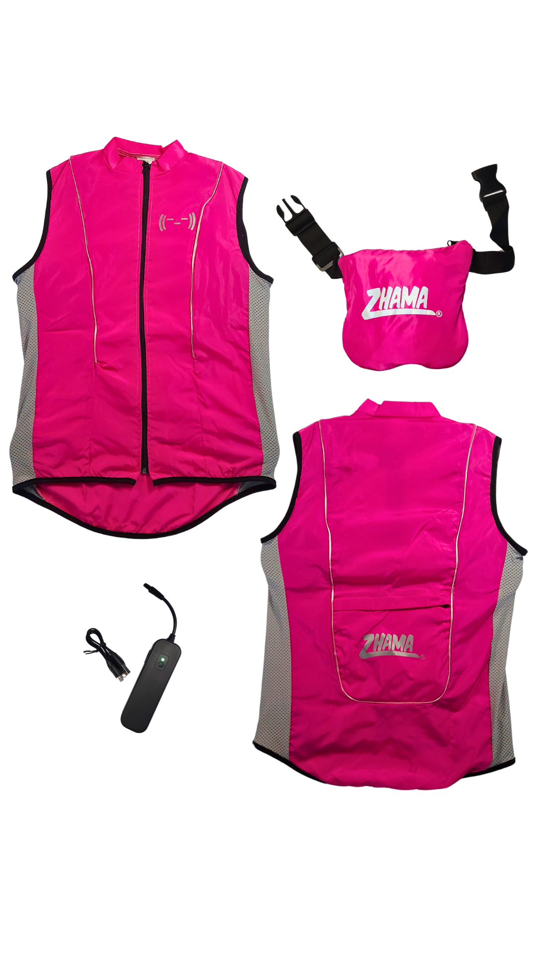 Chaleco Rosa neón con luz electroluminiscente