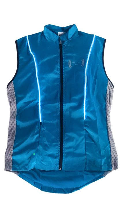 Chaleco Azul turquesa con luz electroluminiscente