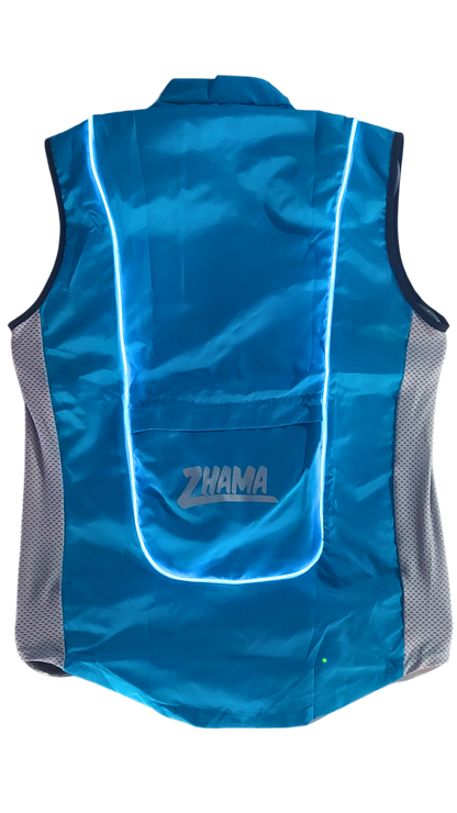 Chaleco Azul turquesa con luz electroluminiscente