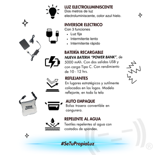 Chaleco Rosa neón con luz electroluminiscente