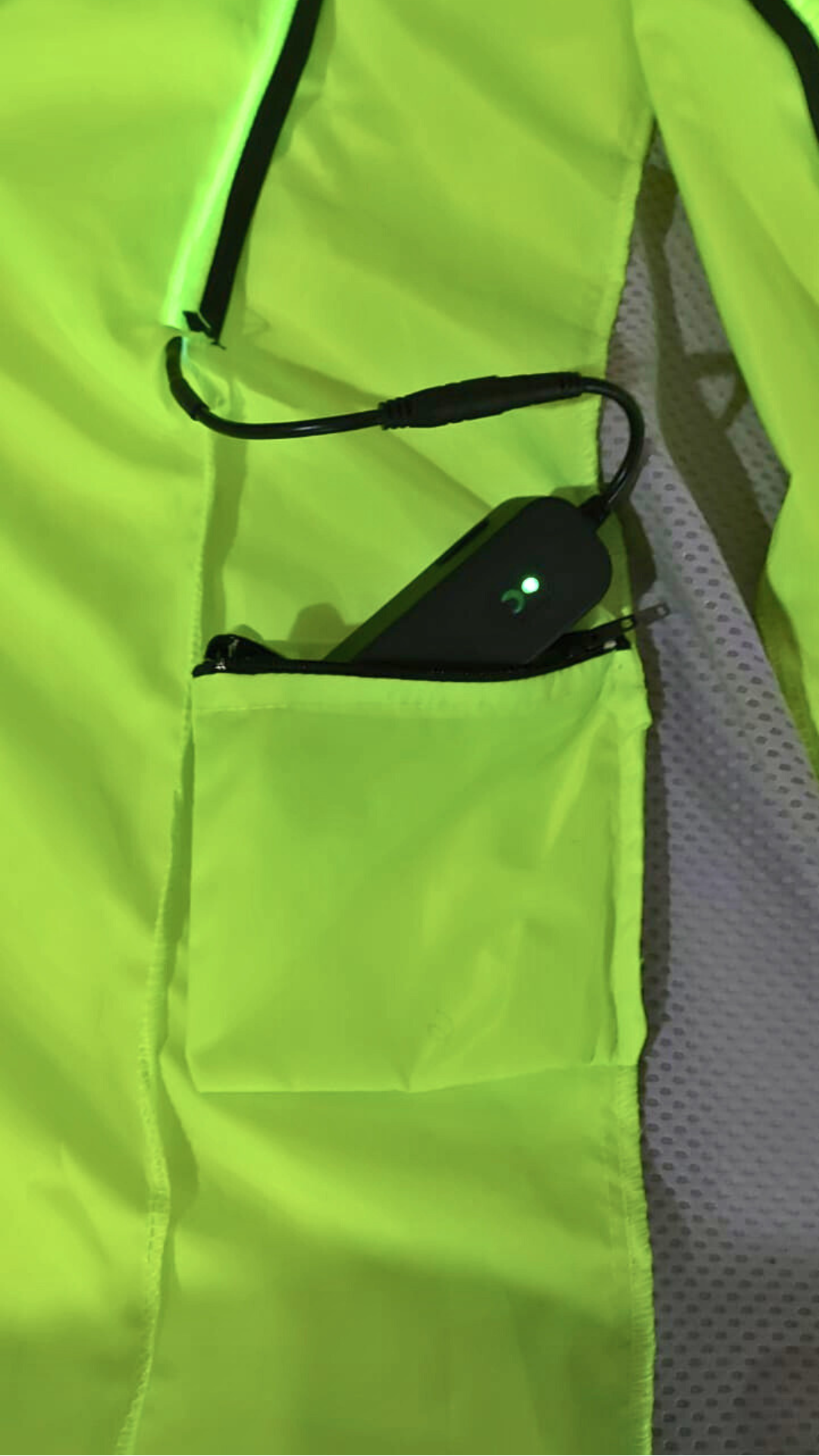 Chaleco Amarillo neón con luz electroluminiscente