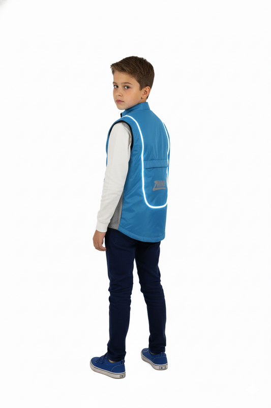 Chaleco Azul turquesa con luz electroluminiscente